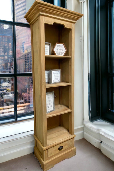 Kenji Driftwood Mahogany Narrow Bookcase
