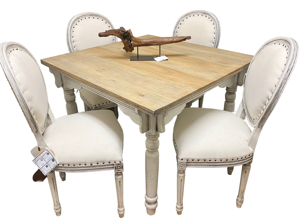 Landry White Mahogany 5 piece table set