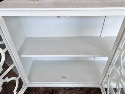 Peyton Linen White Console Cabinet