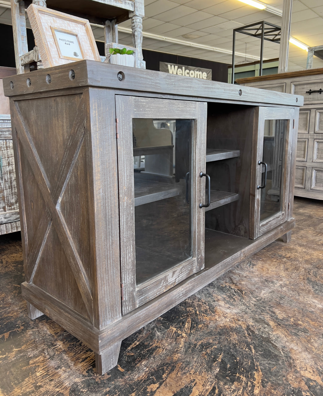 Pittsburgh Washed Gray TV Stand