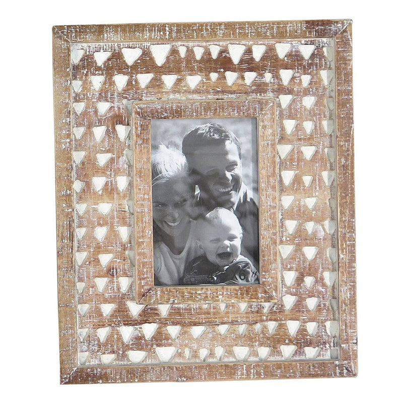 Carved White Washed Photo Frameo