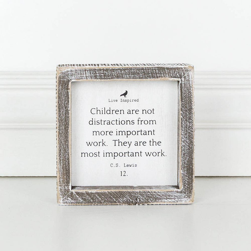 Children are not distractions... small wood sign