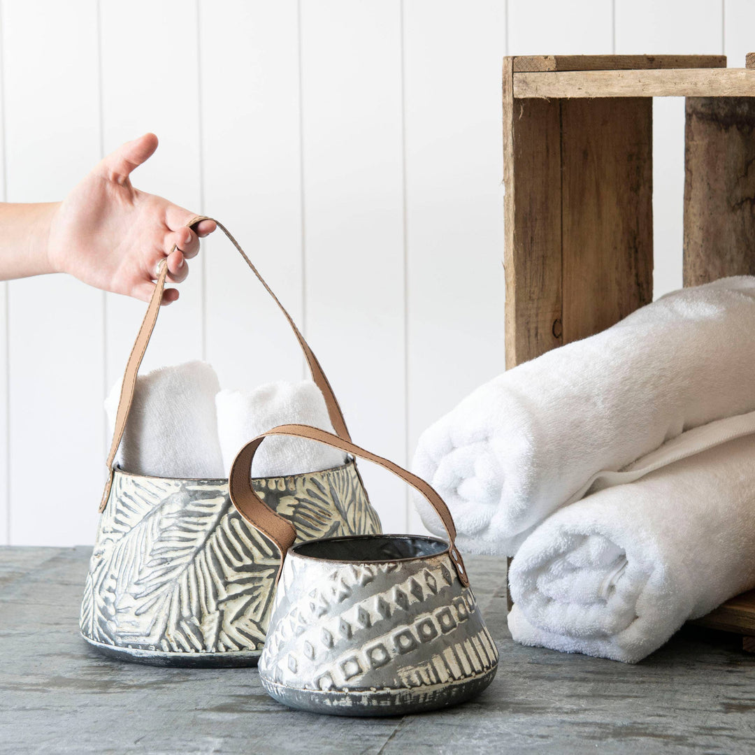 White Washed Langford Baskets (set of 2)