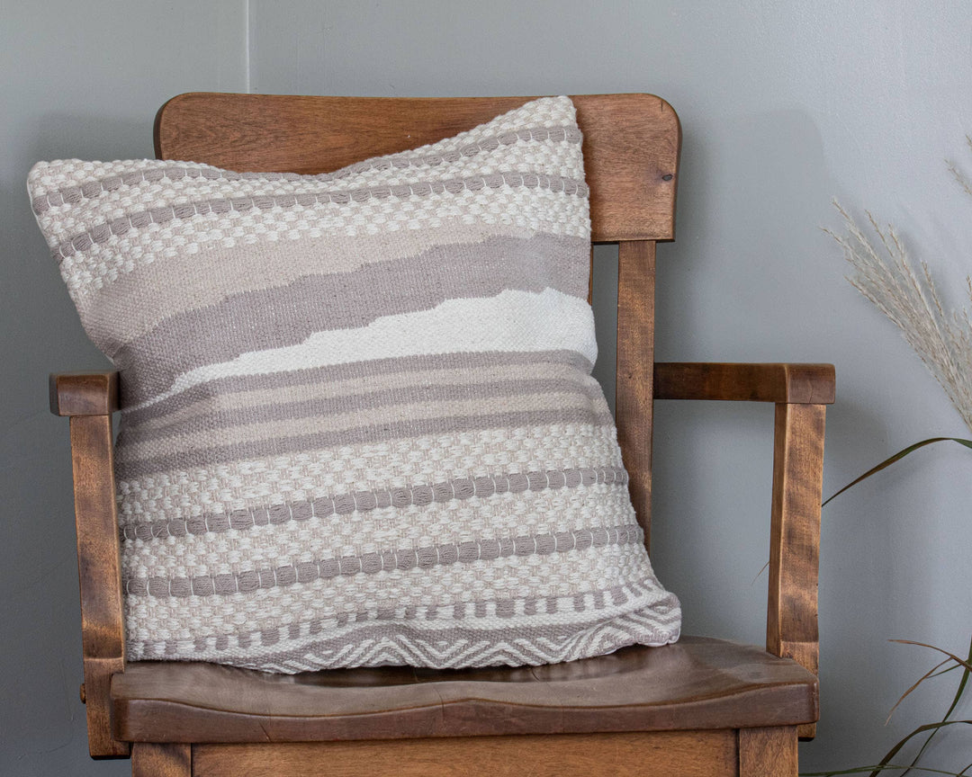 Hand Woven Baz Pillow Gray