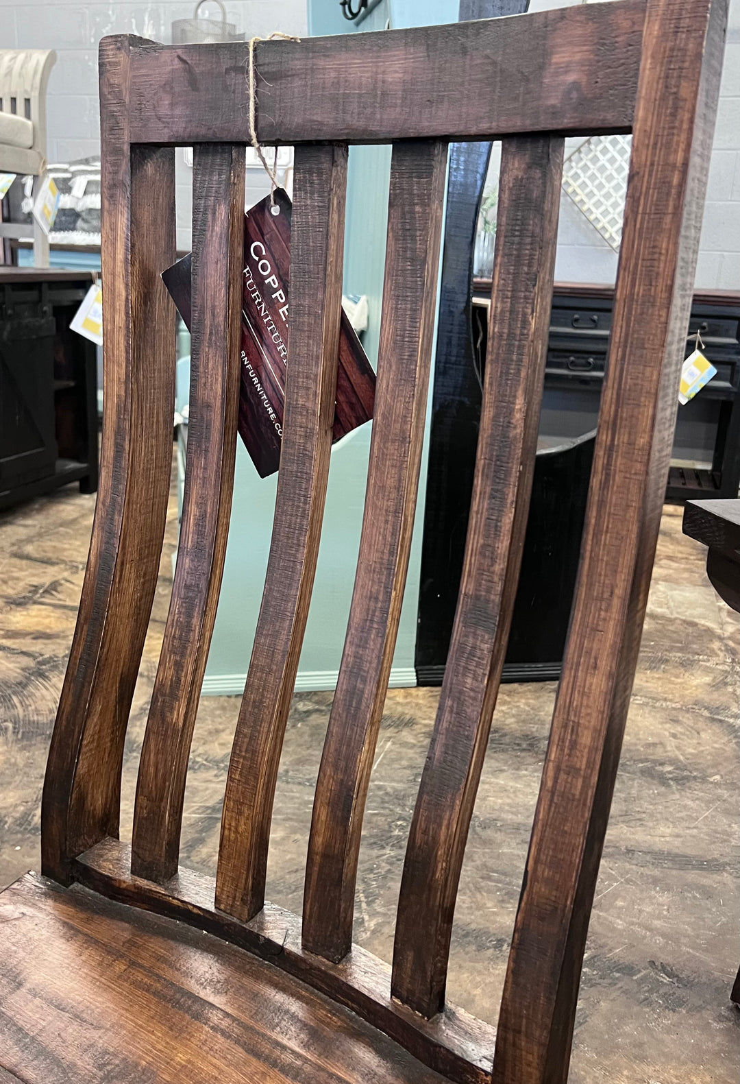 Slat Back Tobacco Brown Dining Chair