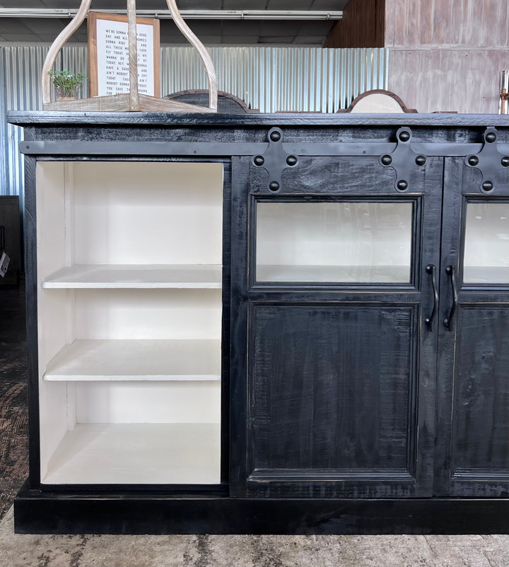 Griffin Black Barn Door Cabinet