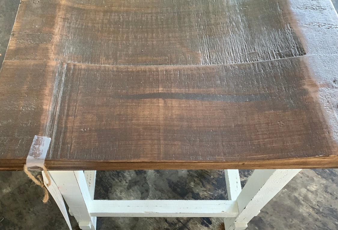 Distressed White Barstool