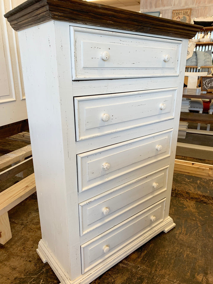 Kelsey Distressed White chest