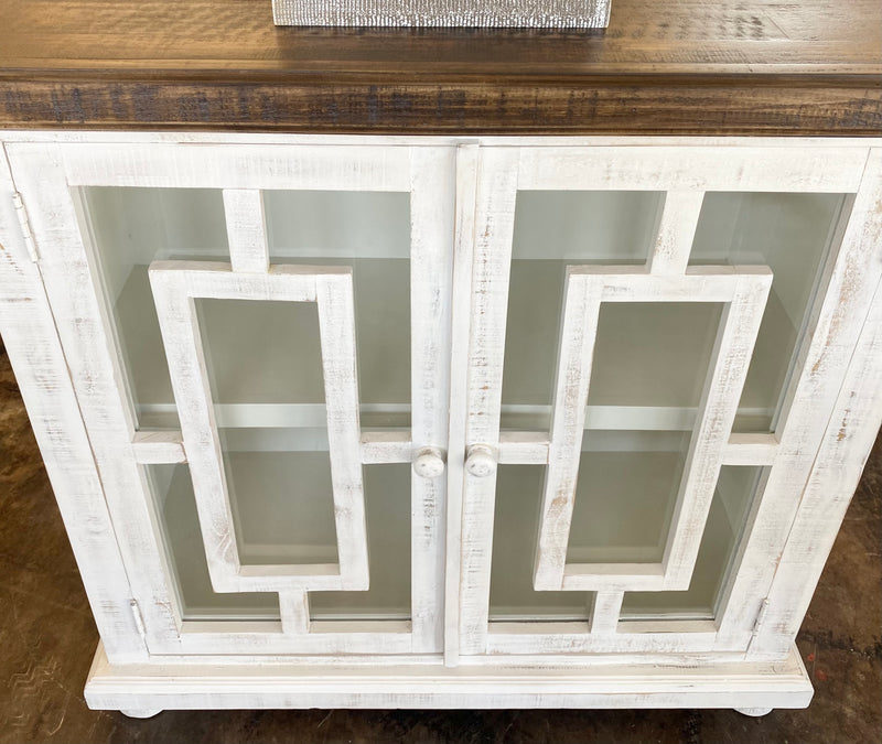 Ava II Weathered White Accent Cabinet