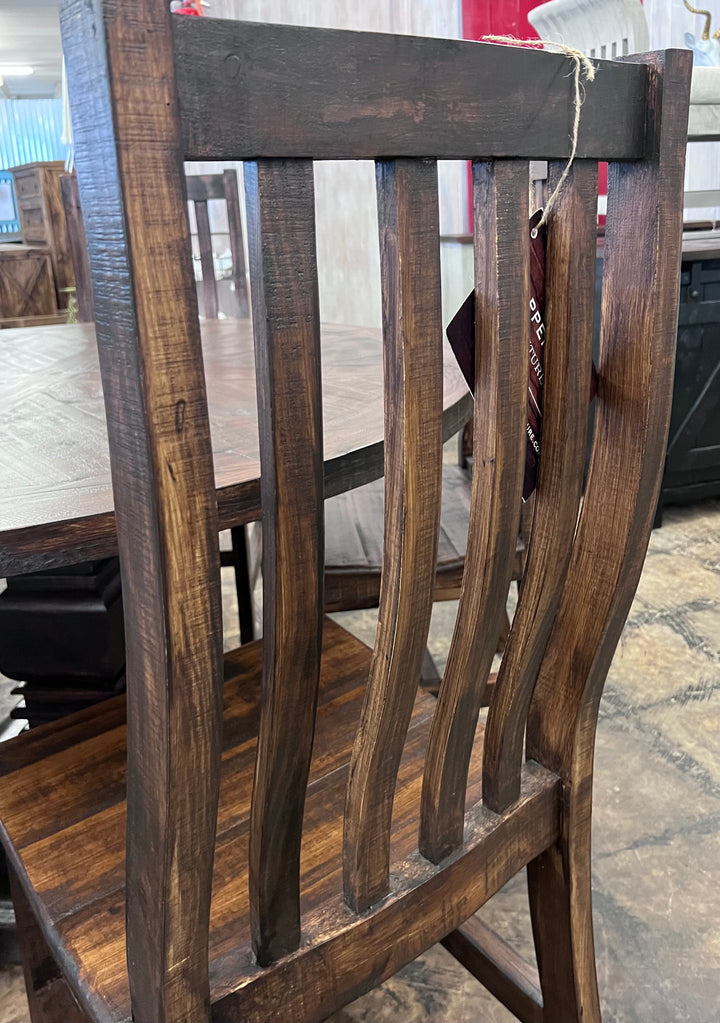 Slat Back Tobacco Brown Dining Chair