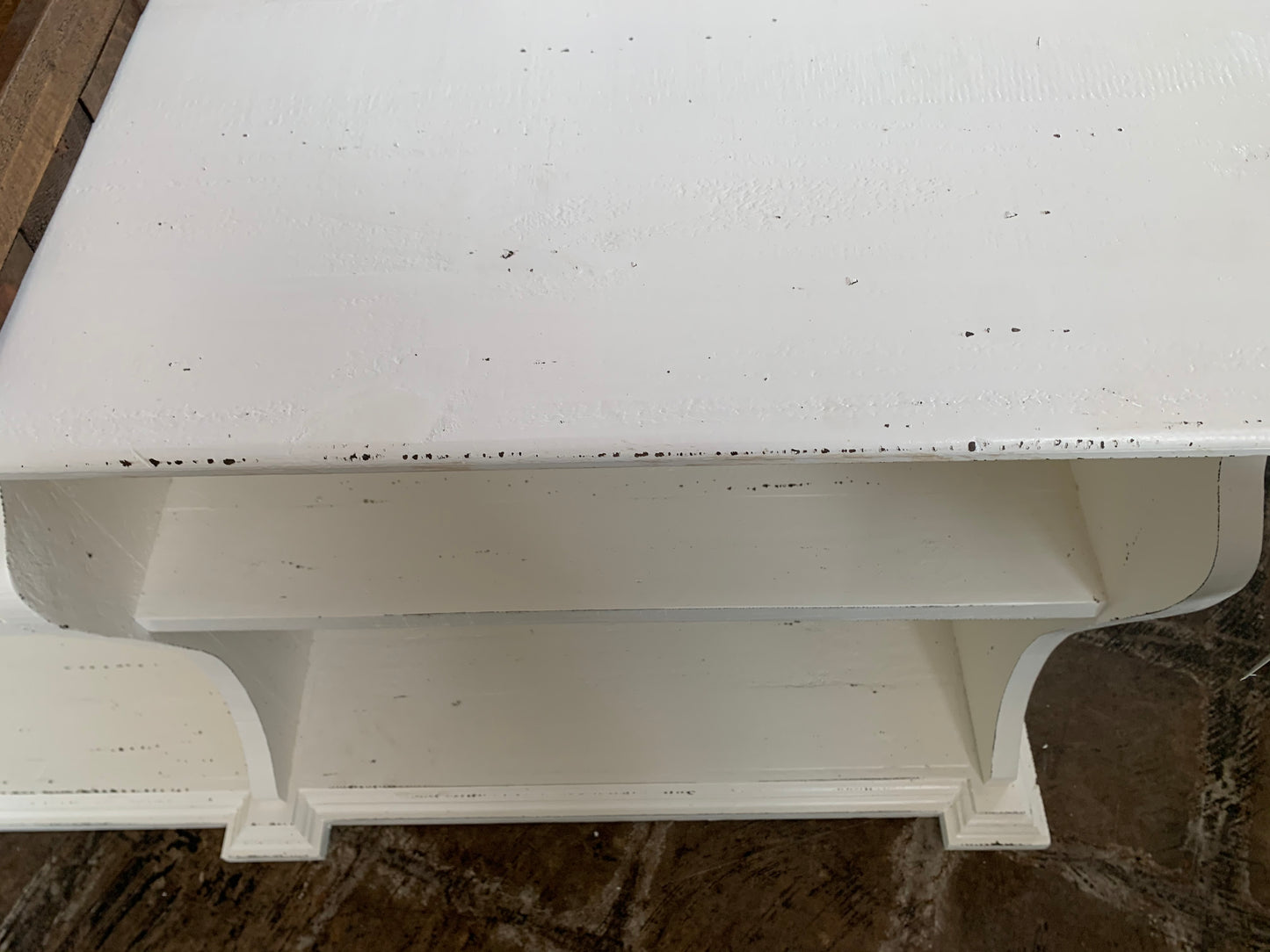 Cara White Bookcase Console Table