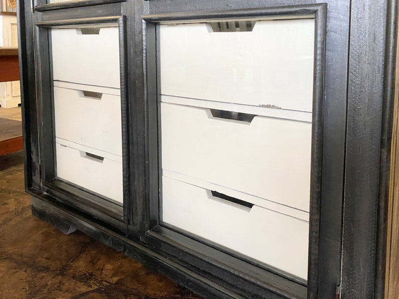 Carly Black & White Display Cabinet