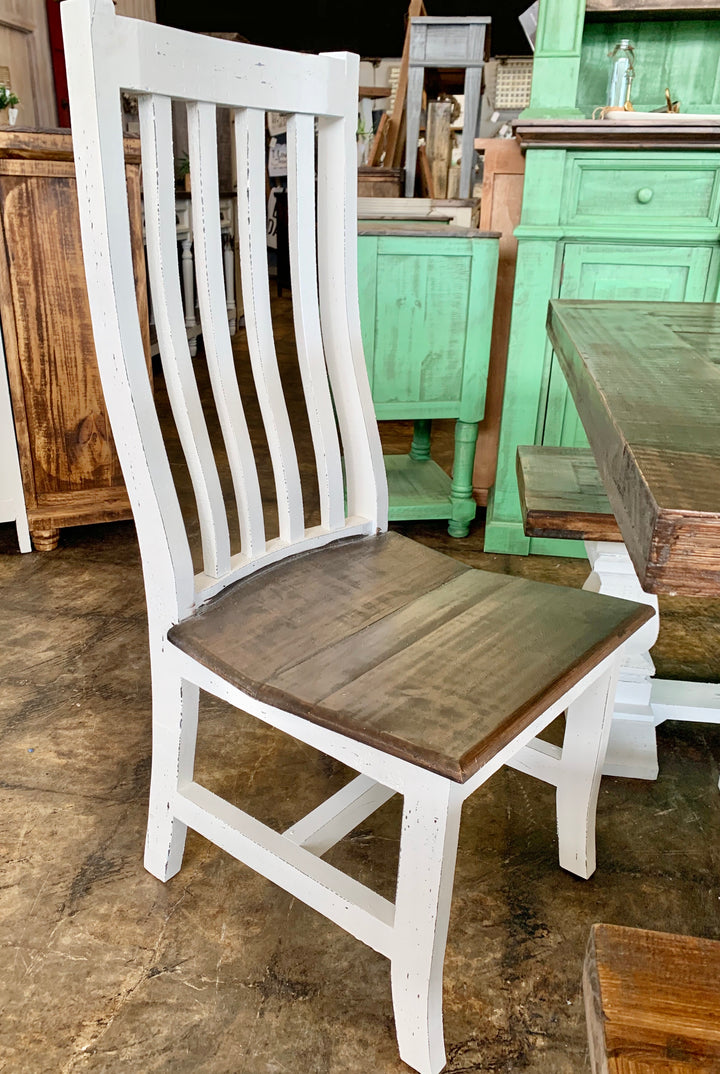 Banks Distressed White 5 Piece Dining Table Set