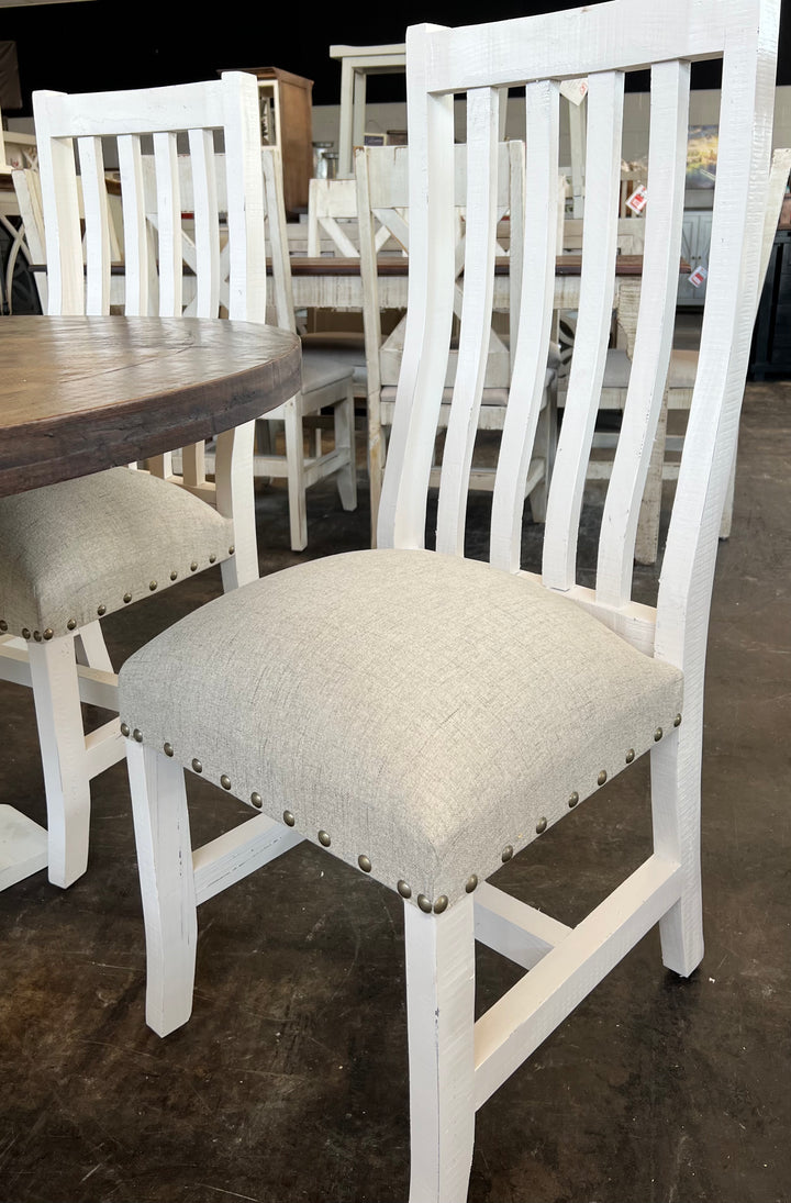 Joshua 6 Piece White & Linen Dining Set