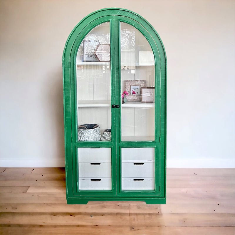 Carly Green Display Cabinet