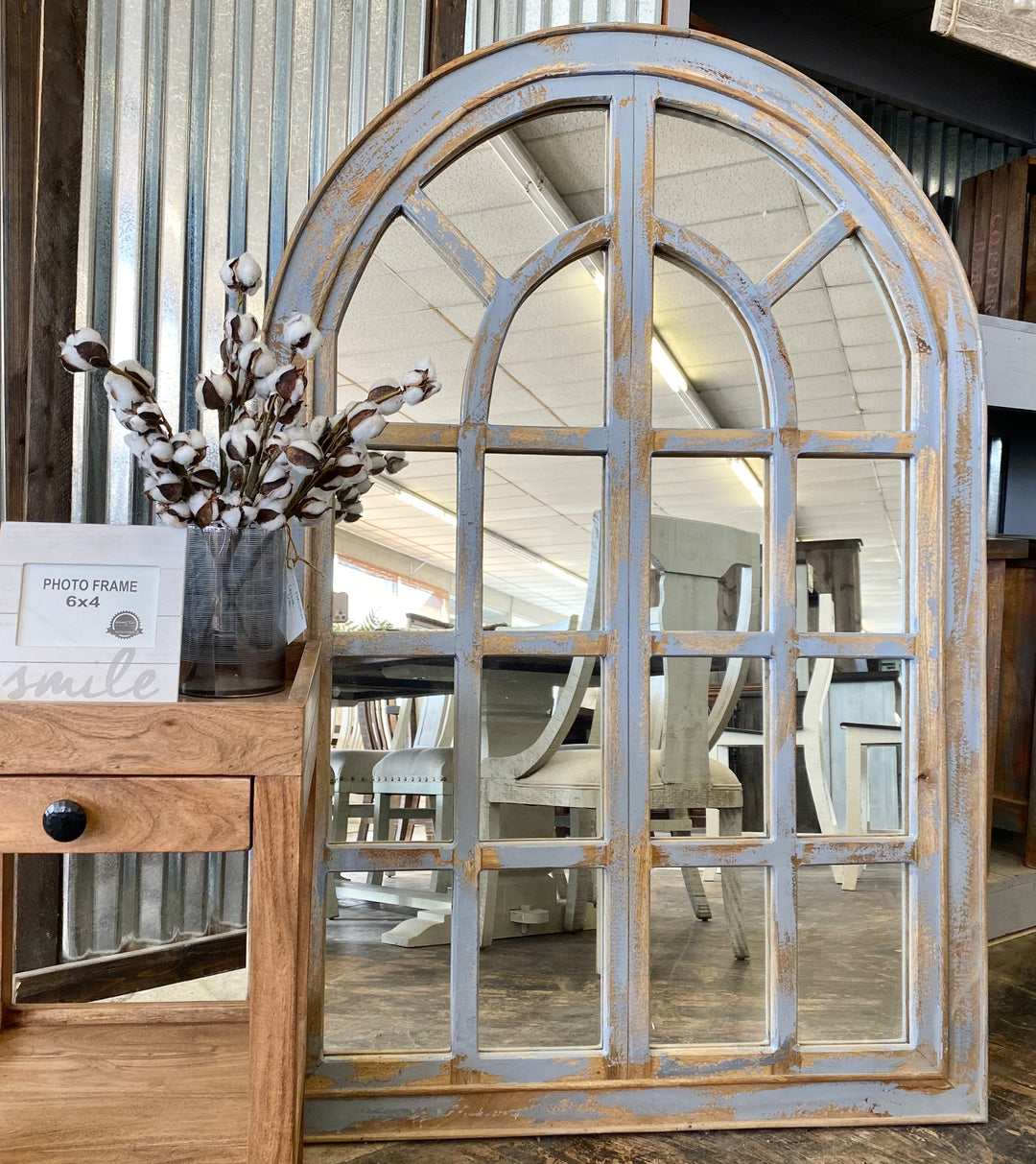 Arched Mango Window Mirror