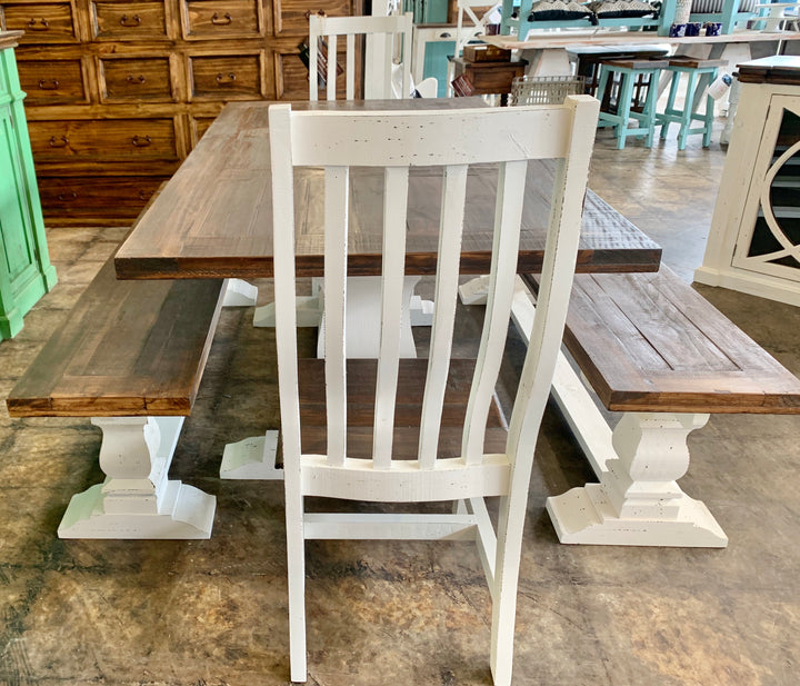 Banks Distressed White 5 Piece Dining Table Set