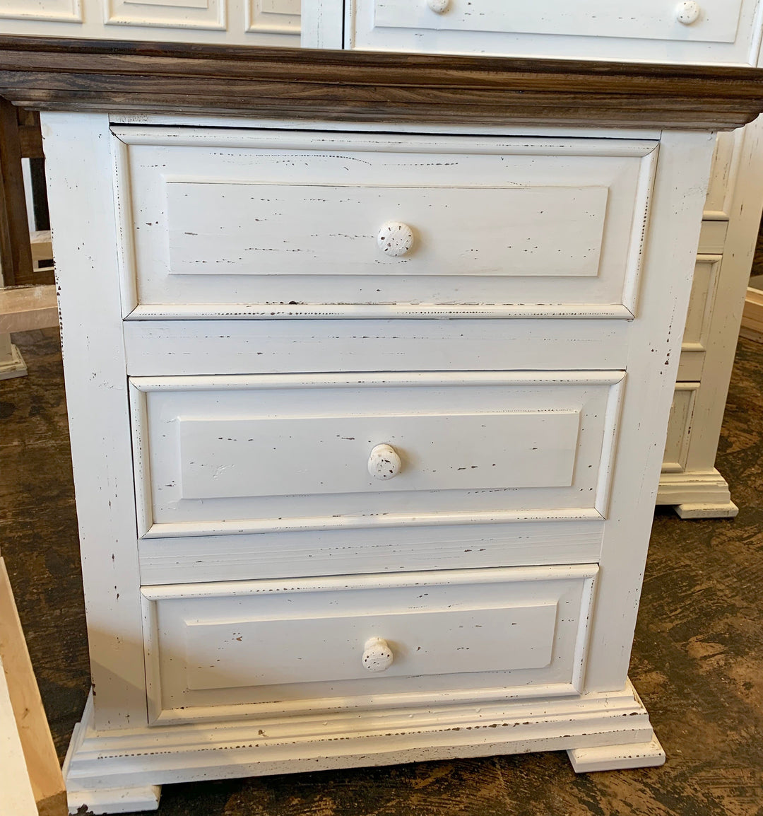 Kelsey Distressed White Nightstands (Pair of 2)