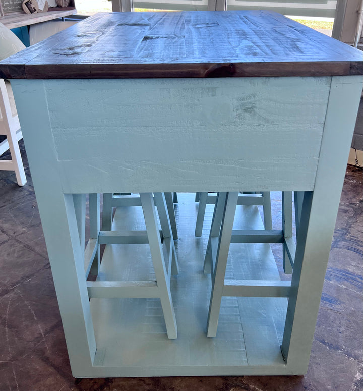 Brighton Beach Blue Kitchen Island