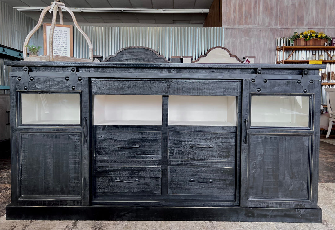 Griffin Black Barn Door Cabinet