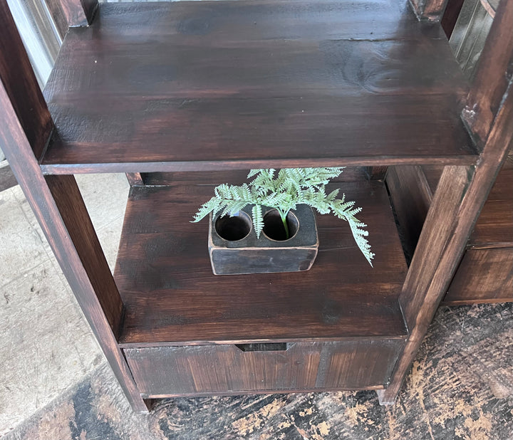 Cara Tobacco Brown Staircase Bookcase