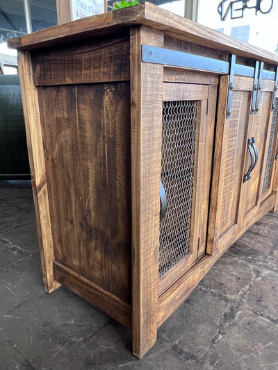 Parrish Rustic Honey Barn Door Cabinet