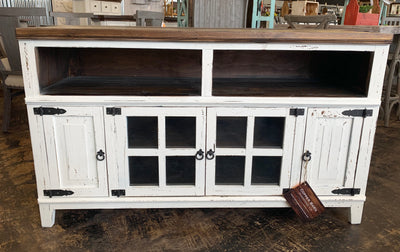 Emily Distressed White TV Stand