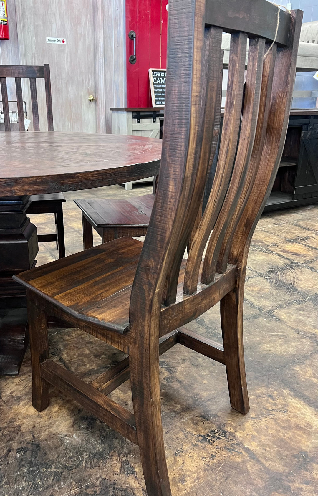 Slat Back Tobacco Brown Dining Chair