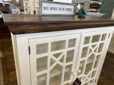 Livingston Distressed White Small Cabinet