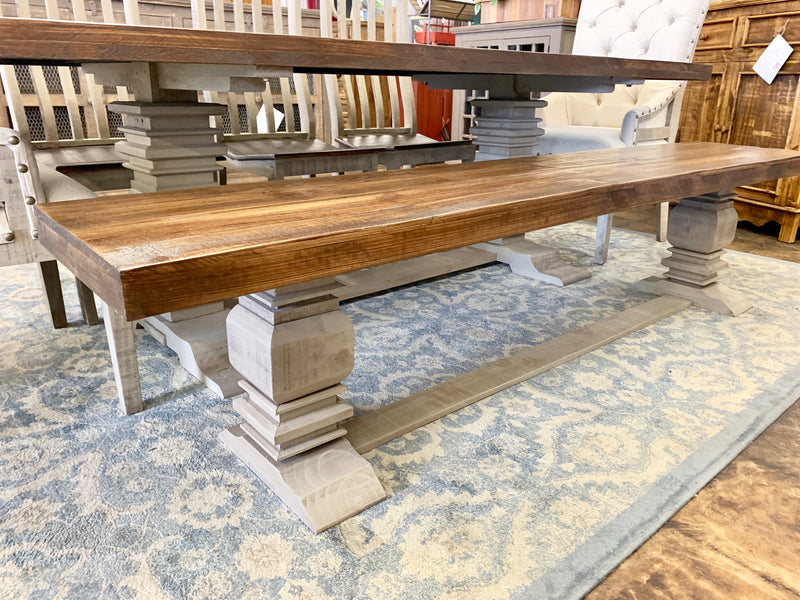 Nolan Herringbone Deconstructed Gray 7 piece Dining Table Set