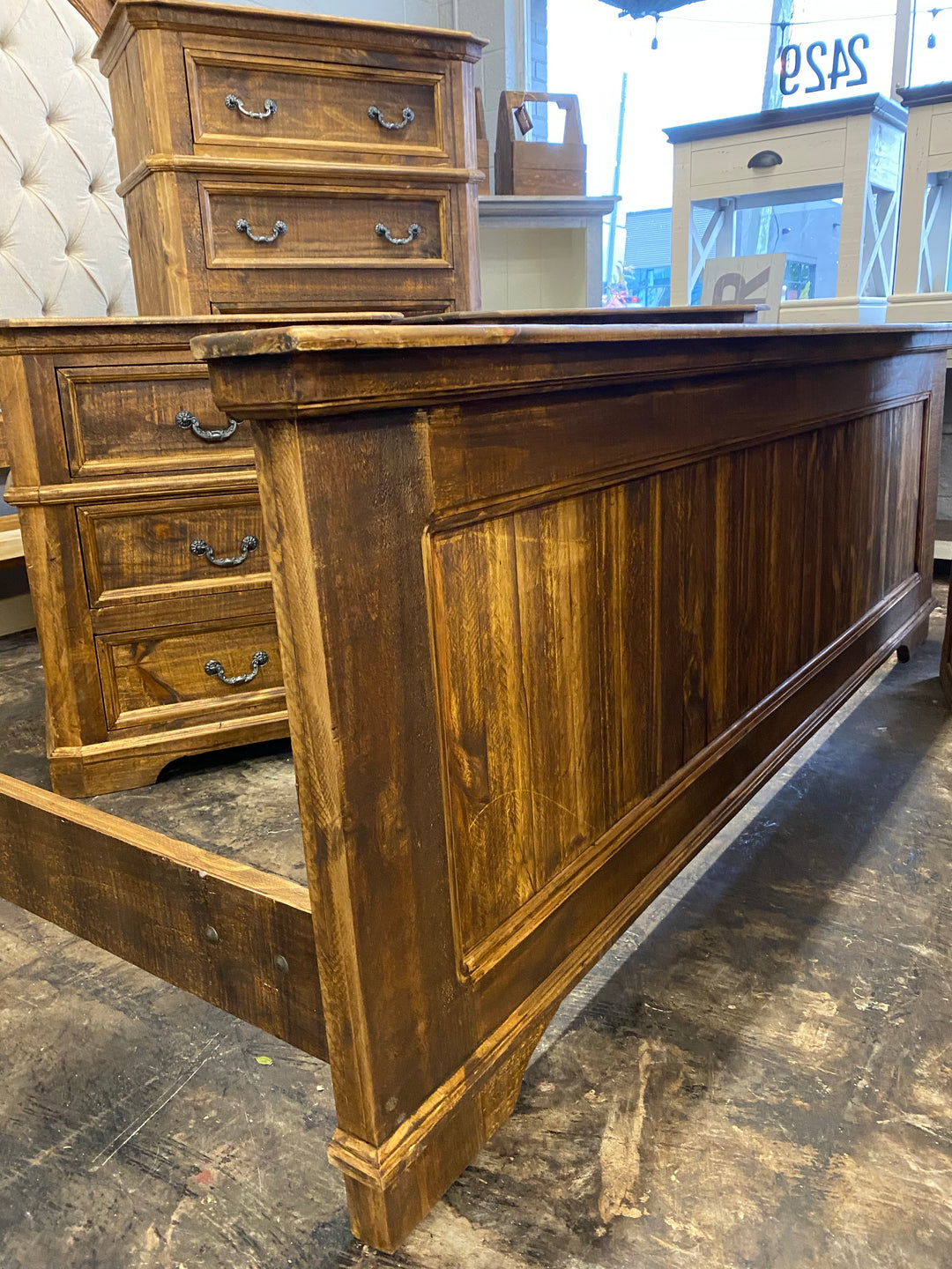 Courtney Rustic Honey Brown King Bedroom Set