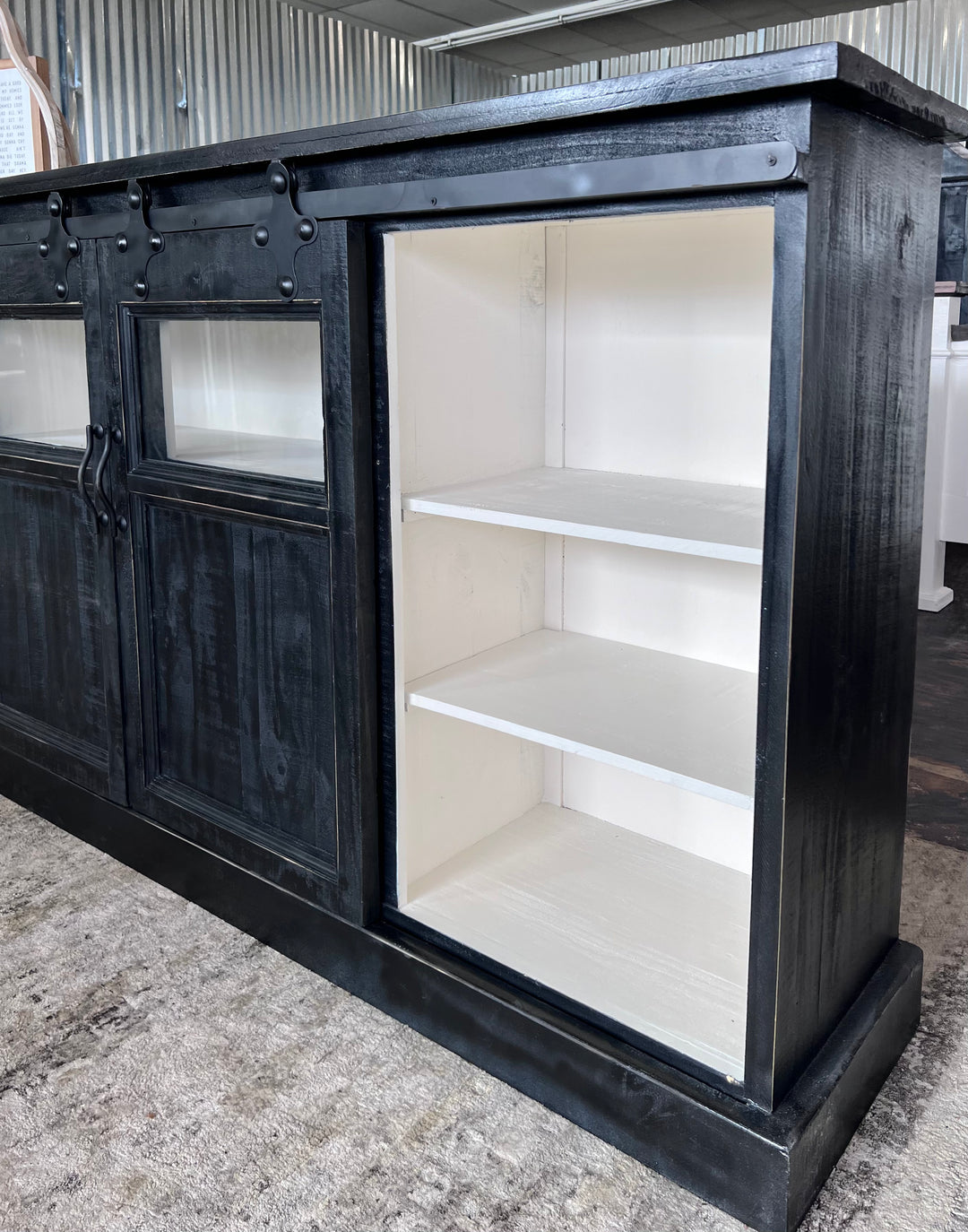 Griffin Black Barn Door Cabinet