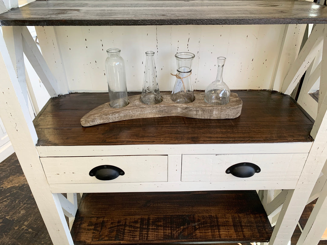 Whitney Distressed White Bookcase