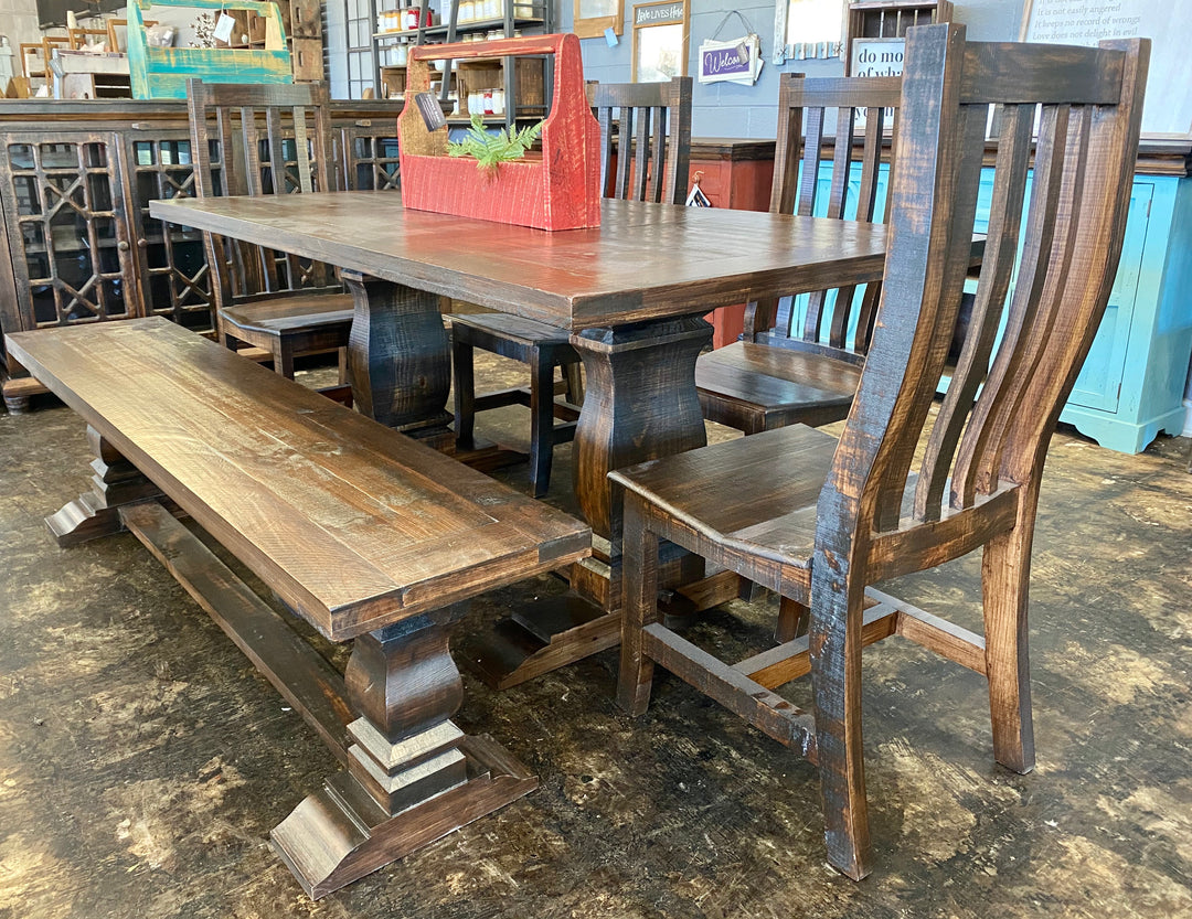 Banks Tobacco Brown 6 piece Dining Table Set