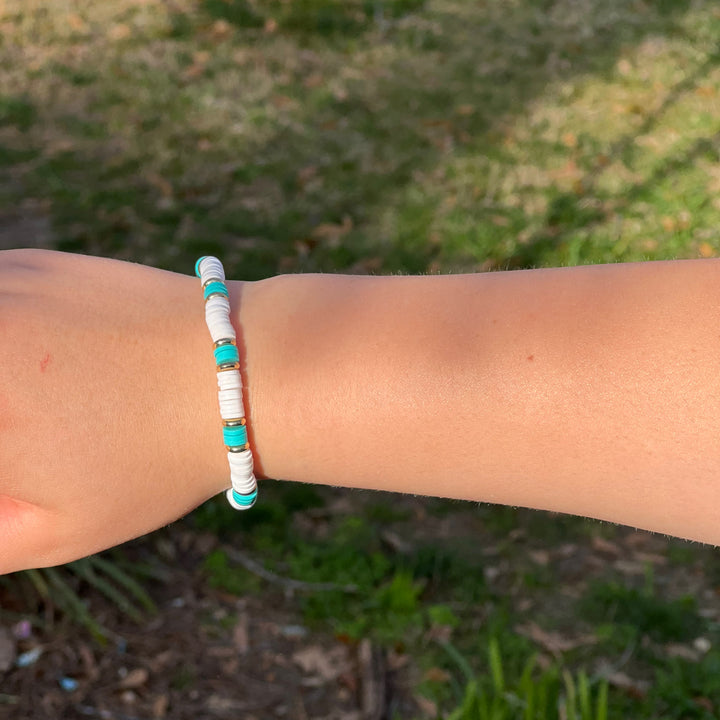 Blue & White Beaded Bracelet