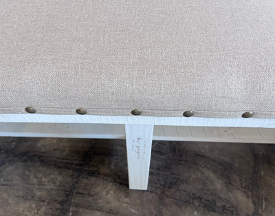 Ellie Linen White Upholstered Bench