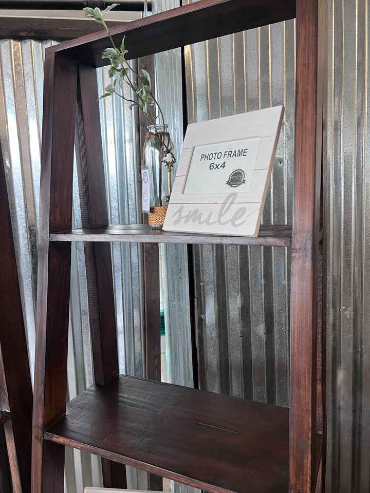 Cara Tobacco Brown Staircase Bookcase