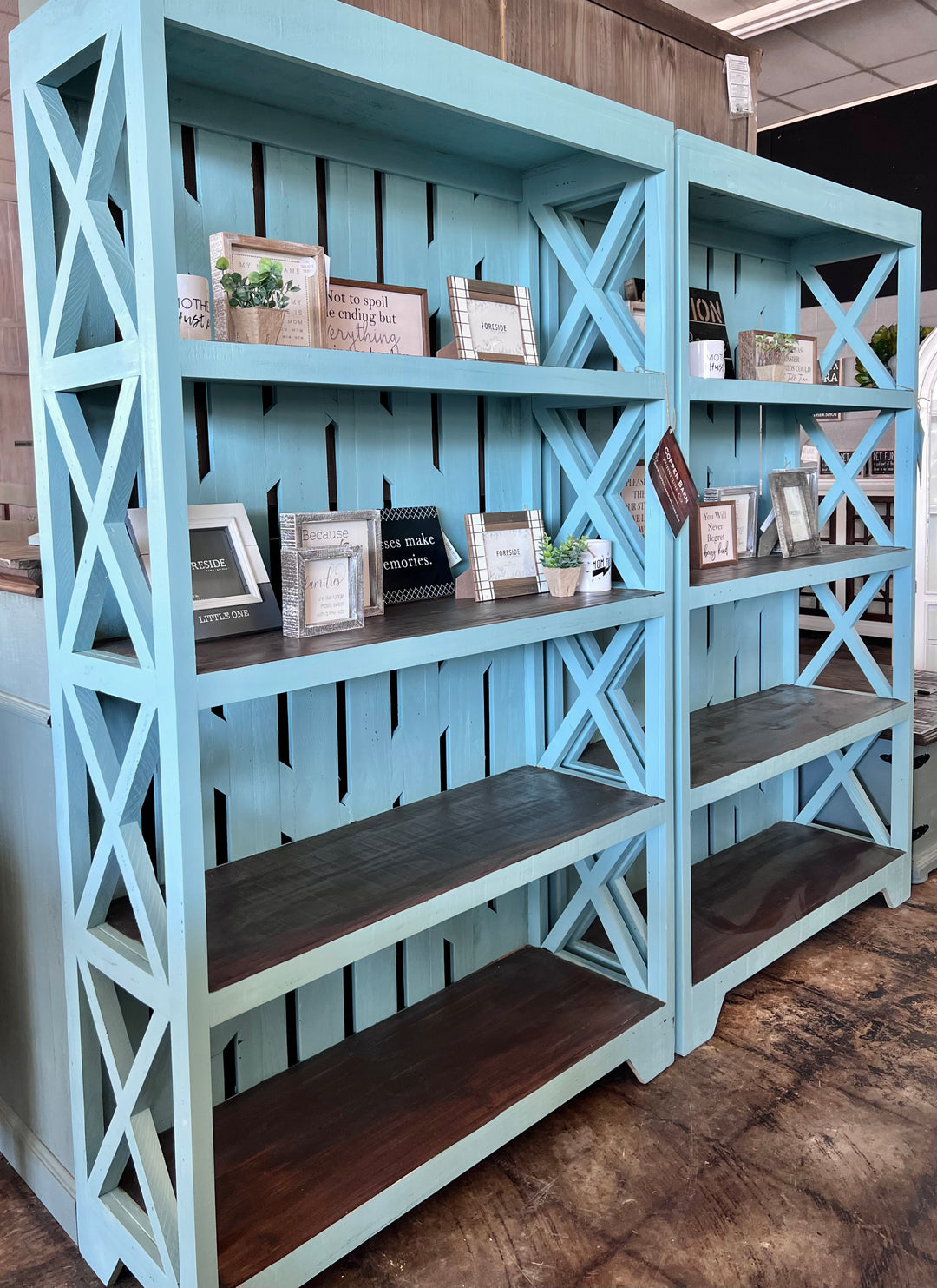 Grayson Turquoise Bookshelf