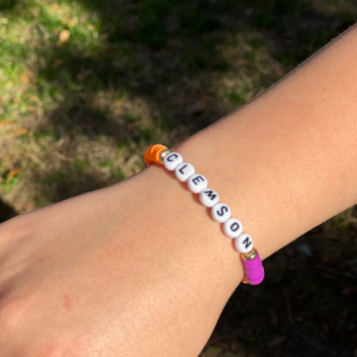 Clemson Beaded Bracelet