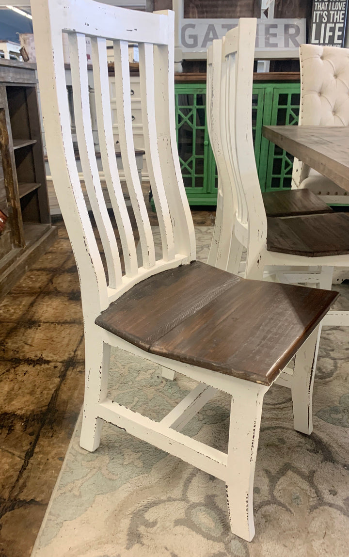 Nolan Herringbone Deconstructed White 7 piece Dining Table Set