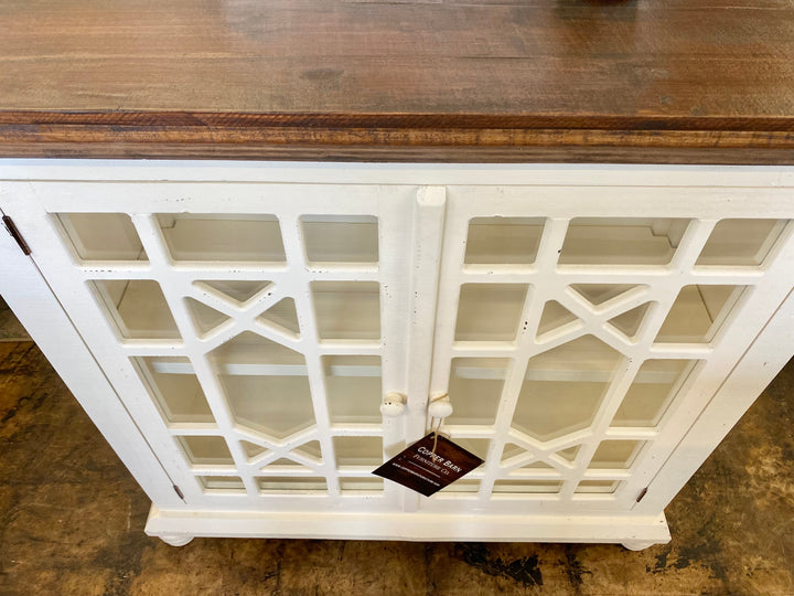 Livingston Distressed White Small Cabinet