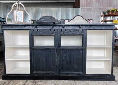 Griffin Black Barn Door Cabinet