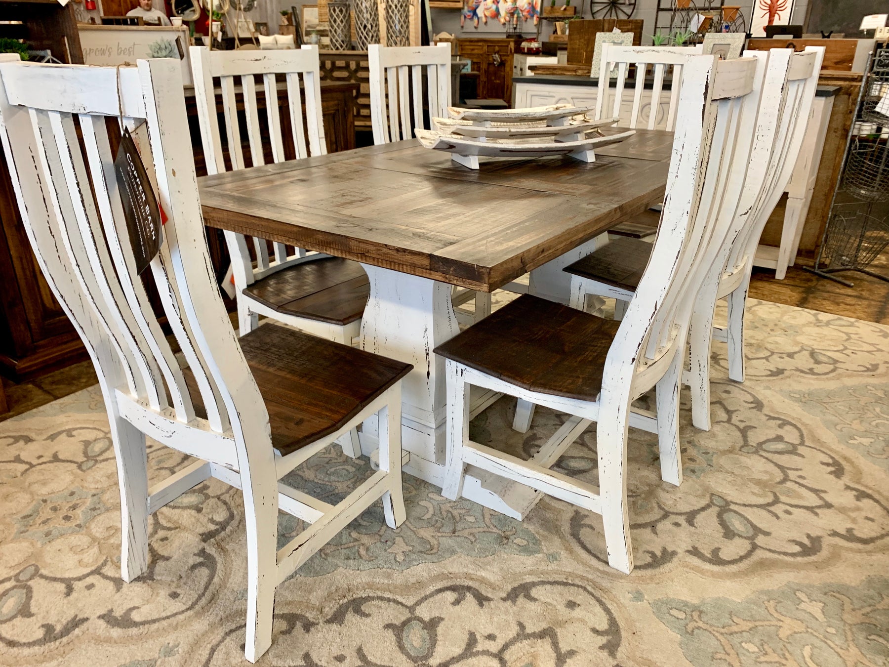 Banks White piece Dining Table Set – Copper Barn Home