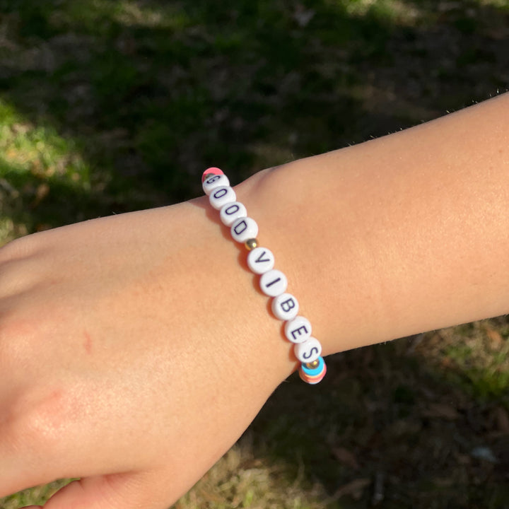 Good Vibes Inspirational Beaded Bracelet