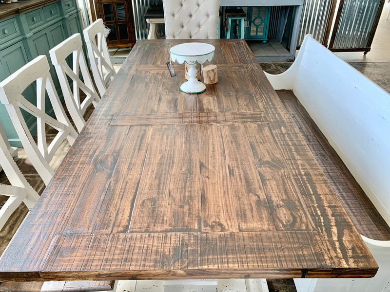 Aaron 8 foot Deconstructed Dining Table Set