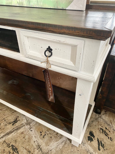 Emily Distressed White Console Table