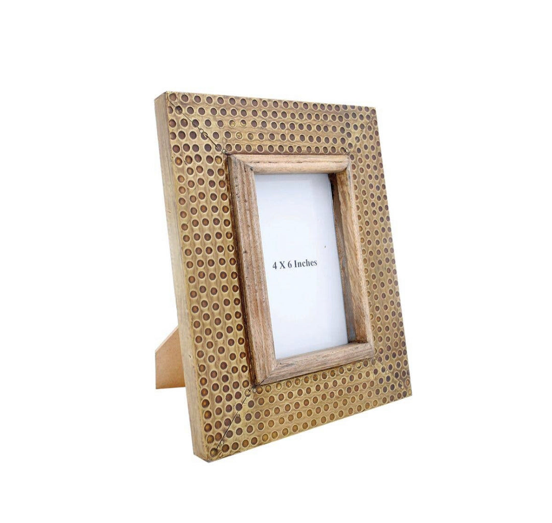 Hammered Brass Photo Frame