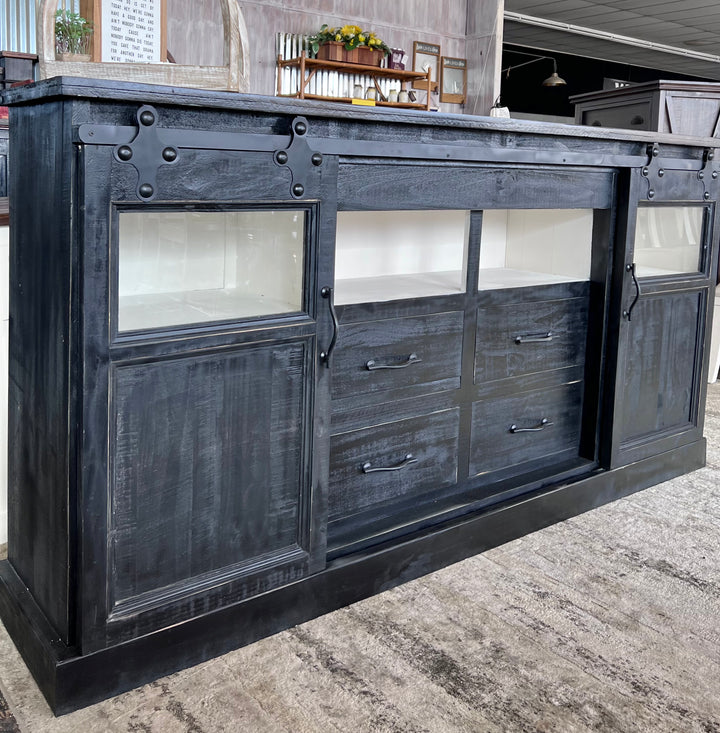 Griffin Black Barn Door Cabinet