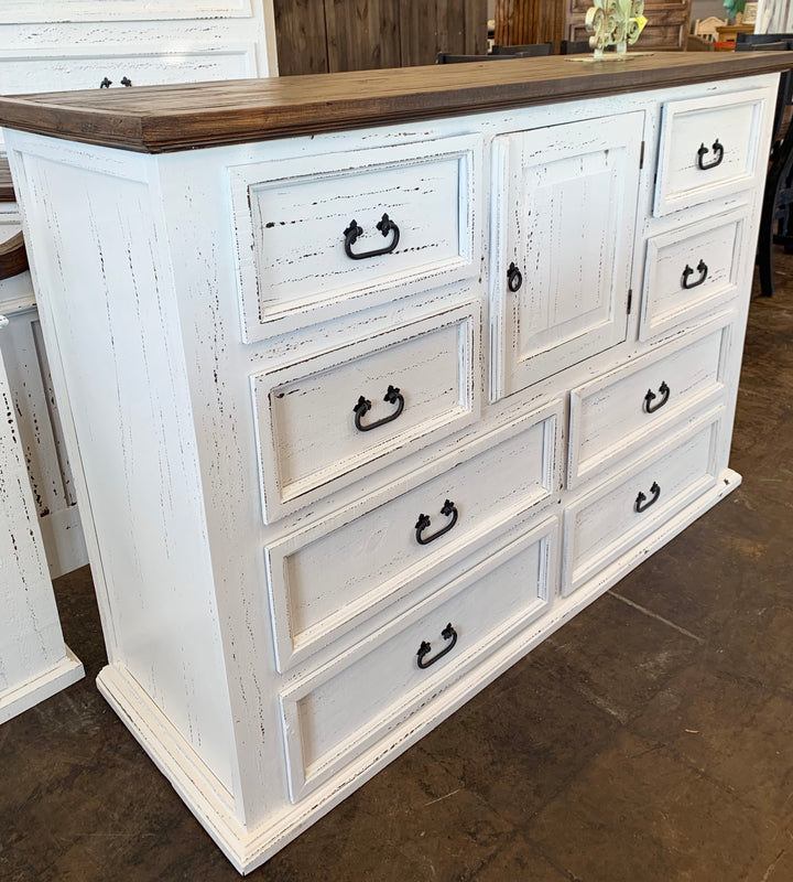 Chloe Distressed White Dresser