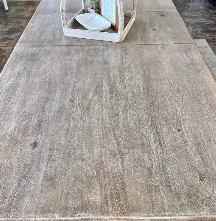 Olivia Extending White Washed Mango Dining Table